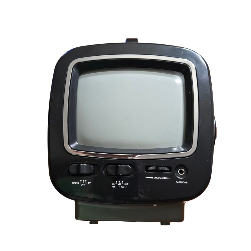Vintage 2003 Claybrooke 5-in-1 Portable CRT TV AM/FM Radio Flashlight Box